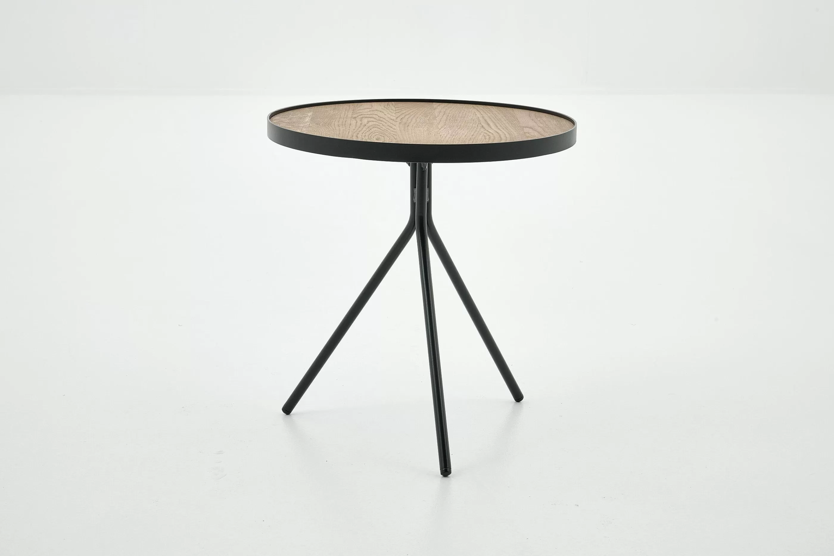 Flamant Madison, Bijzettafel, Eiken En Metaal, Rond, 45 Cm, Lichtbruin | Koffie Tafels