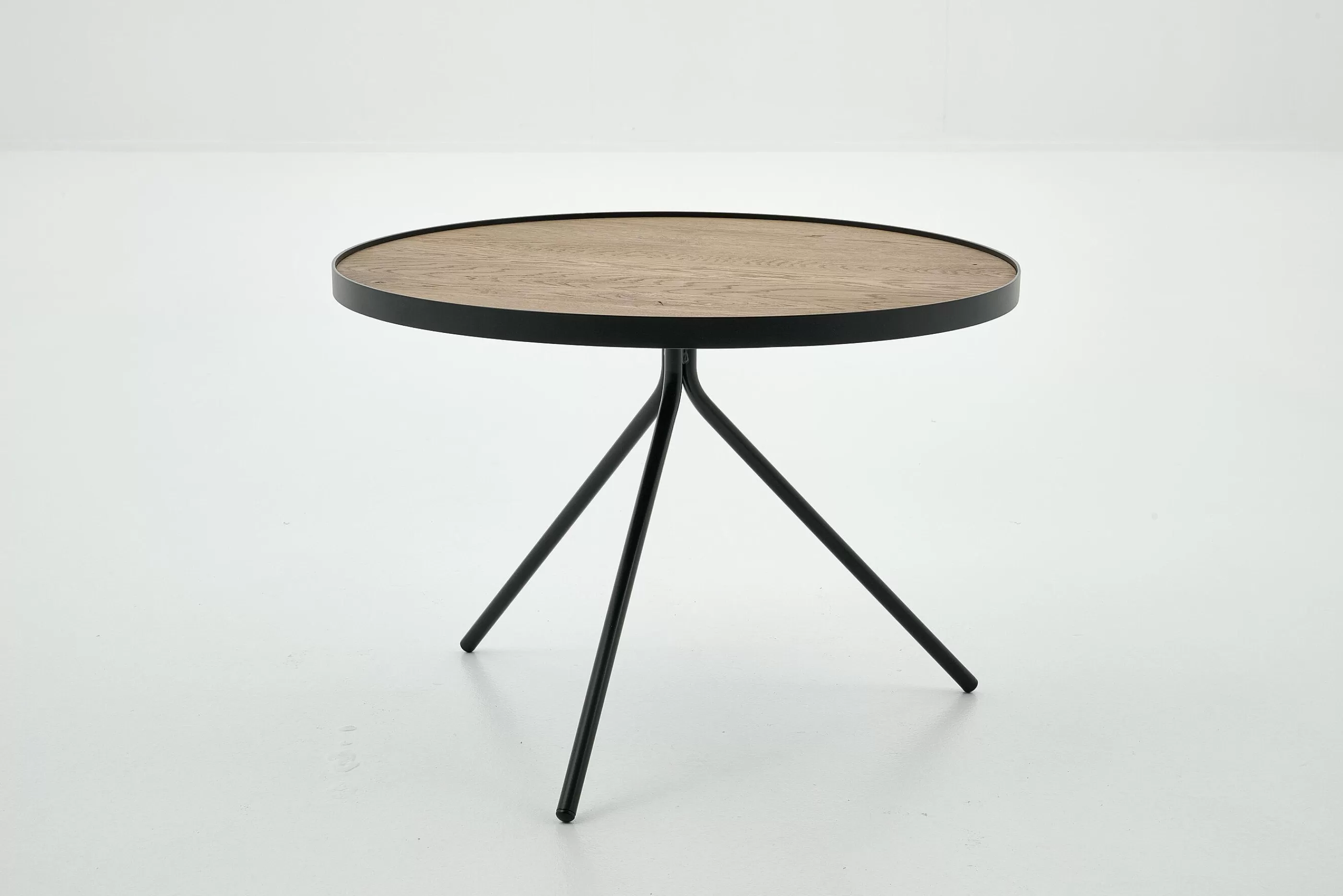 Flamant Madison, Bijzettafel, Eiken En Metaal, Rond, 60 Cm, Lichtbruin | Koffie Tafels