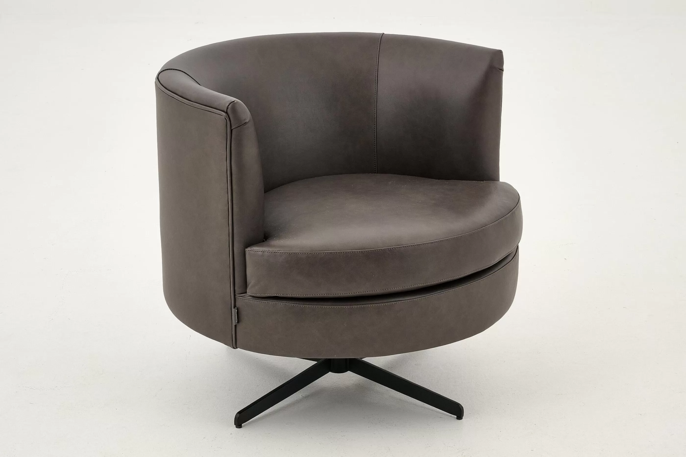 Flamant Marchetti, Fauteuil, Leer Zwart, Draaibaar | Banken