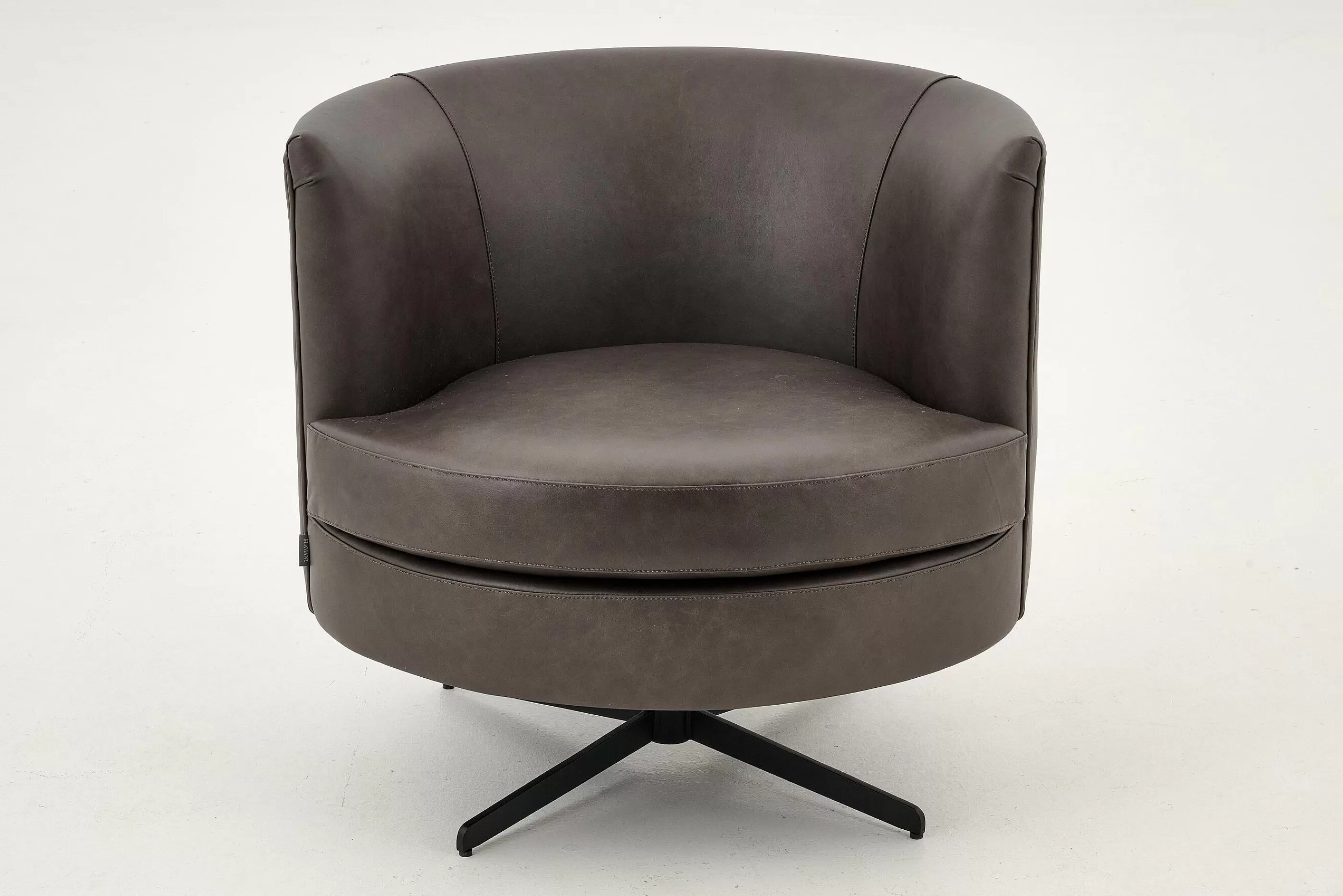 Flamant Marchetti, Fauteuil, Leer Zwart, Draaibaar | Banken