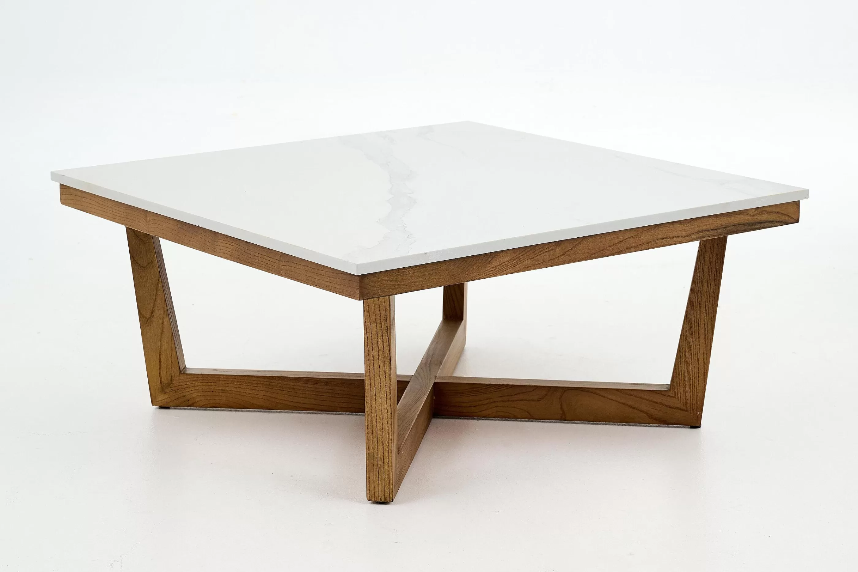 Flamant Marnix, Salontafel, Eiken En Steen, 90X90 | Koffie Tafels