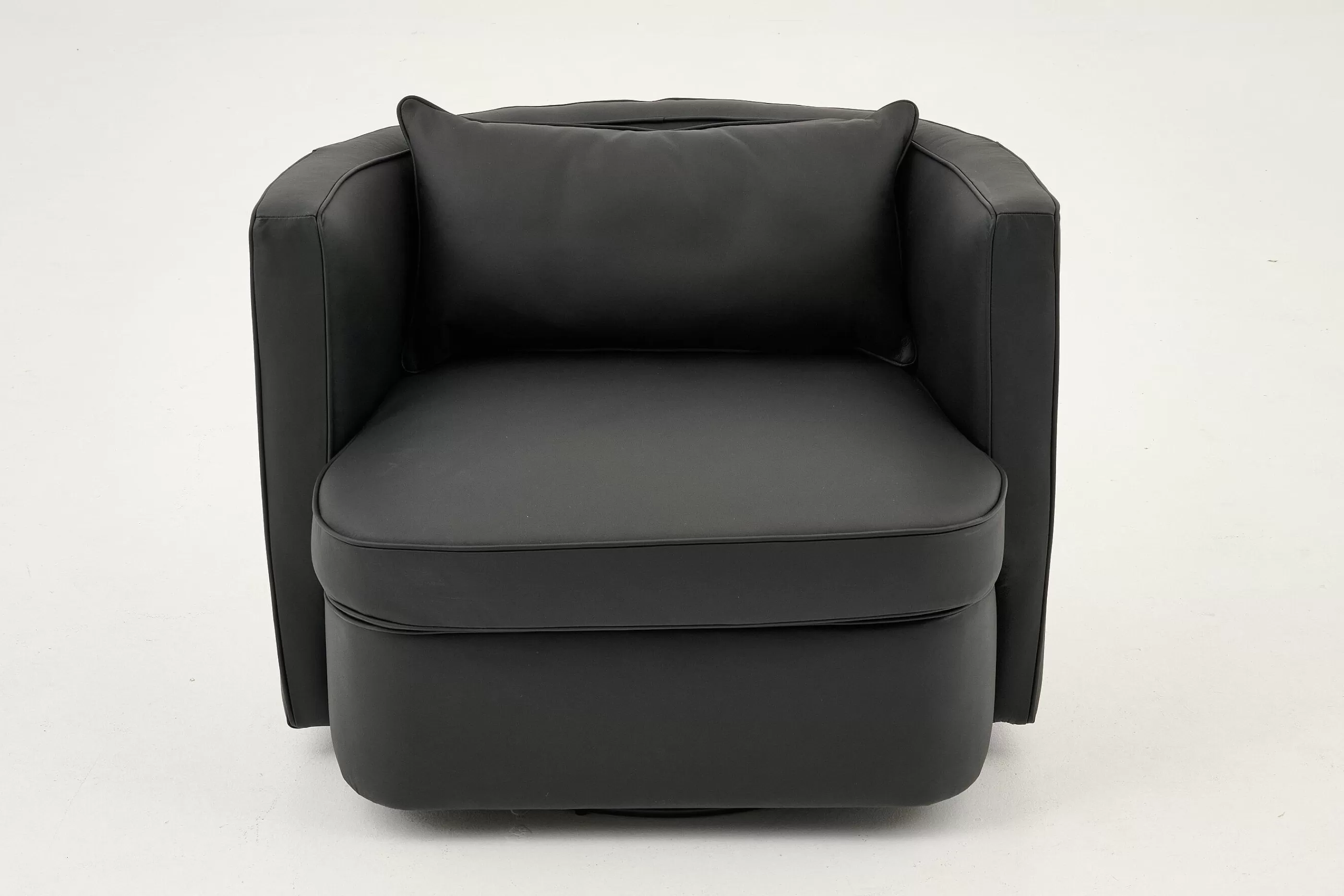 Flamant Nelia, Fauteuil, Leer Zwart, Draaibaar | Banken